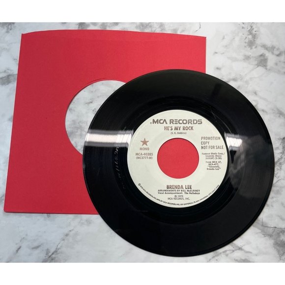Brenda Lee He's My Rock 45 Pop WLP Promo 1975 MCA 40385 Mono / Stereo - Picture 4 of 4